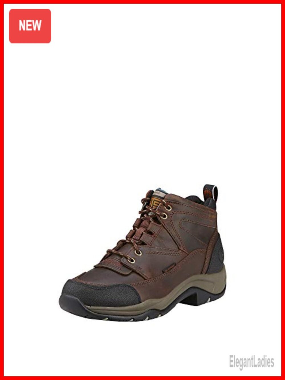 Waterproof Leather Hiking Boots, Ankle-High, Round Toe, Comfortable